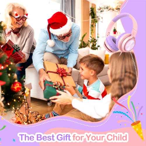 Kids Headphones with Mic for School, USB C&3.5mm Wired Over Ear Headphones for Teens/Boys/Girls,Safe Volume Limited, HD Stereo Sound Foldable Headphones for Students/Tablet/Laptop/PC/Travel,Pink - color: Pink