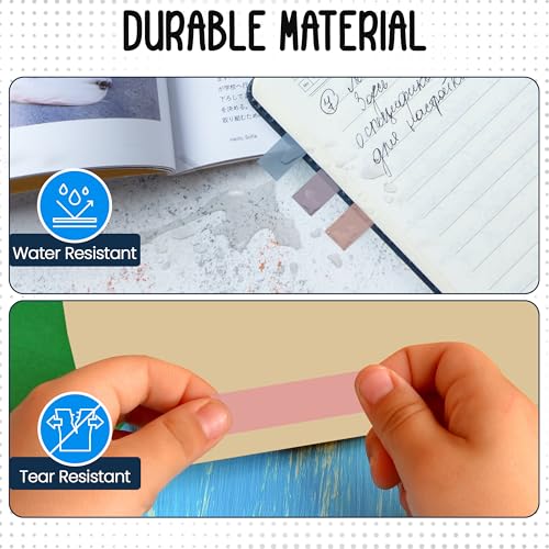 Essex Wares - 300 Pieces - Transparent Sticky Notes Tabs with Case - 5 Light Pastel Colors - 3 Cases - 1.8" x 0.4" - 60 Pieces - Pop Up Index Tabs - Book Flags for Annotating - Book Sticky Tabs - color: Light Pastel Colors