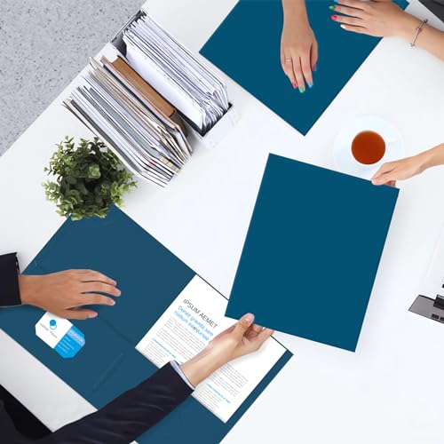Two Pocket Folders, PANDRI 50 Pack 2 Pocket Folders, Letter Size Paper File Folder for School Office Home Business, DarkBlue - color: Darkblue