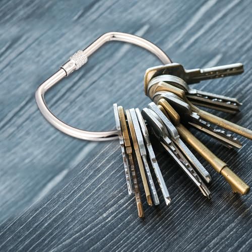 Dunzoom 8 Pack 2 Inch Loose Leaf Binder Rings Metal D-Shaped Rings with Nickel Plated Steel for Index Cards Keychain Washi Tape Receipts Memos Files DIY Photos Craft Supplies - size: 2 Inch