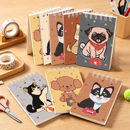 Mini Notebooks Bulk, 24 Pack Cute Animal Small Spiral Notepads Pocket Memo Pads for Classroom Prizes, Office Supplies (Dog)