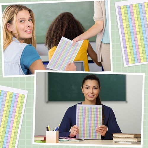 80 Sheets Colored Graph Paper Pad 11.69"x8.26" Math Notebook Grid 1/2 Inch Squares Large Quad Ruled Grid A4 Pastel Squares Graphing Paper for Dyslexia Dysgraphia Handwriting Planning