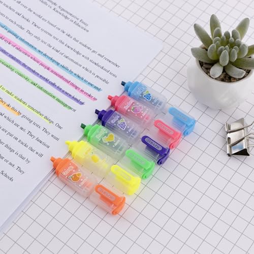 BAZIC PRODUCTS Fruit Scented Mini Highlighters, Chisel Tip, 6 Count | Quick-dry, fruit-scented fluorescent mini highlighters, compact, non-toxic ink, ASTM D-4236 - size: 1 Count (Pack of 1)