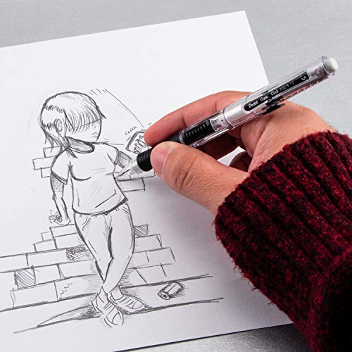Pentel Quick Click Mechanical Pencil, (0.7mm), Medium, Gray Barrel, Box of 12 Pencils (PD217N) - color: Gray, size: 12 Count (Pack of 1), style: 0.7mm