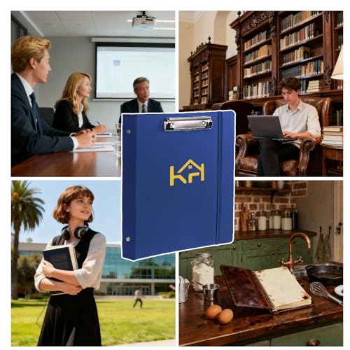 3 Ring Binder 1 Inch, Binders with Clipboard, 5 Dividers with Pockets, and Labels for School and Office (Dark Blue, Letter Size) - color: Dark Blue