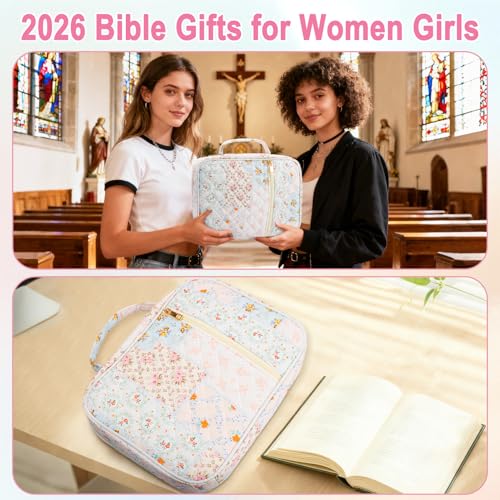 Bible Cover Case Study Supplies for Women Gifts Large Bible Cover with Highlighters Pens Tabs Cute Quilted Carrying Case Christian Journal Kit Accessories Christian Gifts Sticky Notes A - color: Bc-bible cover case with highlighters pens tabs
