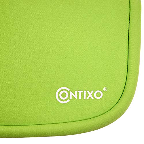 Contixo 10" Tablet Sleeve Bag - Compatible with Contixo K102 & K103 10-Inch Kids Tablets, Shockproof & Water-Resistant Protective Carrying Case with Accessory Pocket (Green) - color: Green