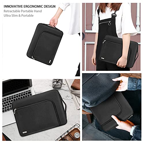 KCY Laptop Sleeve 11.6 Inch, Waterproof Slim Laptop Case Bag with Handle Compatible with Surface Pro 7/8/9/11/12, MacBook Air 11/12, 11-12 Inch Chromebook, Black - color: Black, size: 11-12.6 Inch(32x23x2.5cm)