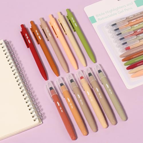 Mr. Pen- Bible Highlighters and Pens, 12 Pack, Bible Journaling Kit | 6 Colors Gel Highlighters No Bleed and 6 Colors Gel Pens, Fast Dry and No Smear for Journaling, Planner, School Supplies