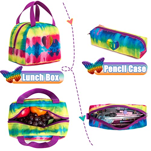 Backpack for Girls Elementary Preschool Kids Lunch Box for School - color: Butterfly Bag