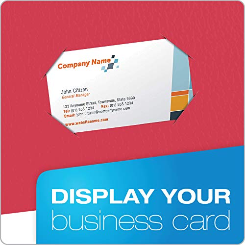 Oxford Tri-Fold Pocket Folders, Letter Size, Red, Interior Business Card Holder, 20 Per Box (59811)