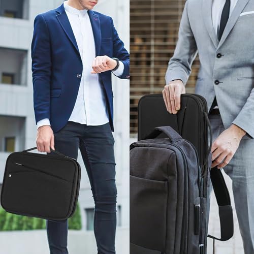 MoKo 13.3-14 inch Laptop Sleeve Case with Multi-Pockets for New 13" MacBook Neo A18, 14" Mac Pro M3/M2/M1, 13" MacAir M4/M3/M2/M1, Protective Padded Handle Laptop Bag with Accessories Pockets, Black