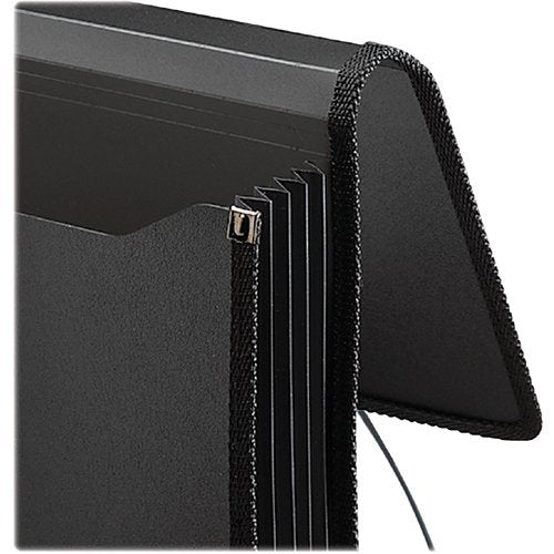 Smead Poly Wallet, Accordion File Organizer for File Folders, Letter Size, Black, 5-1/4 inch Expansion, Office Supplies, Document Organizer (71500) - size: Letter, style: Black