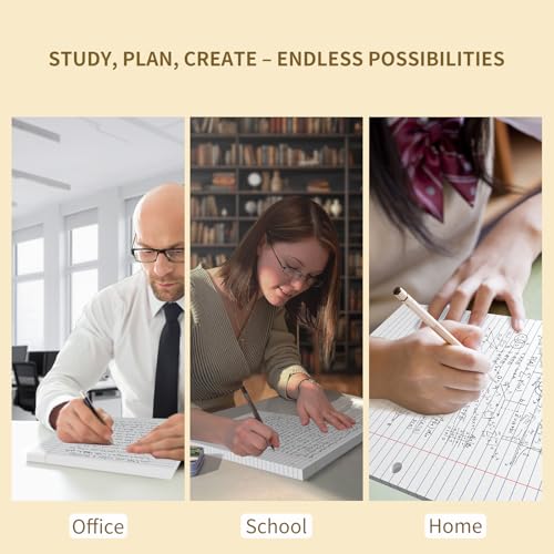 390 Sheets Loose Leaf Paper 8" x 10.5" Filler Paper College Ruled 3-Hole Punched Lined Paper Notebook Paper for 3-Ring Binders Notepad Writing Note Pads Ideal for Home, School, Office - color: White - 3 Pack