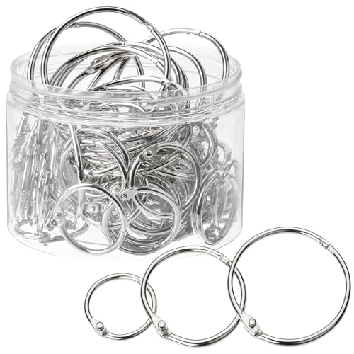Mr. Pen- Loose Leaf Binder Ring, 100 Pack, 3 Sizes (1", 1.5", 2") | Metal Loose Leaf Binder Book Rings Bulk for Books and Index Cards, Scrapbook, Keychains, School, Home, Office, Silver - color: Silver, size: 1", 1.5", 2", 100 Pack