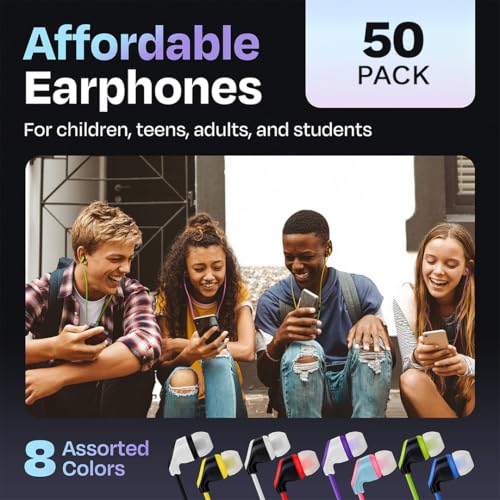 50 Pack Bulk USB C Headphones with Mic, Type C Wired Earbuds Noise Cancelling Earphones Compatible with iPhone 16/15 Pro Max Plus, iPad Pro, Galaxy S23/S22/S21/Ultra, Pixel 8/7/6, Kindle Fire Max 11