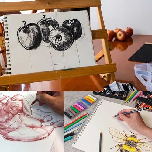 U.S. Art Supply 9"x12" Top Spiral Bound Sketch Book, 2 Pack, 100 Sheets Each, 60lb (100gsm), Acid-Free, Artist Sketchbook, Drawing Pad for Adults & Students - size: 9-x-12-inch
