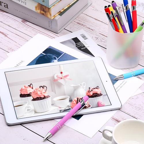 Konohan 100 Pieces Stylus Pen 2 in 1 Ballpoint Pen with Stylus Tip for Touch-Screen Phone Tablet, Touchscreen Devices