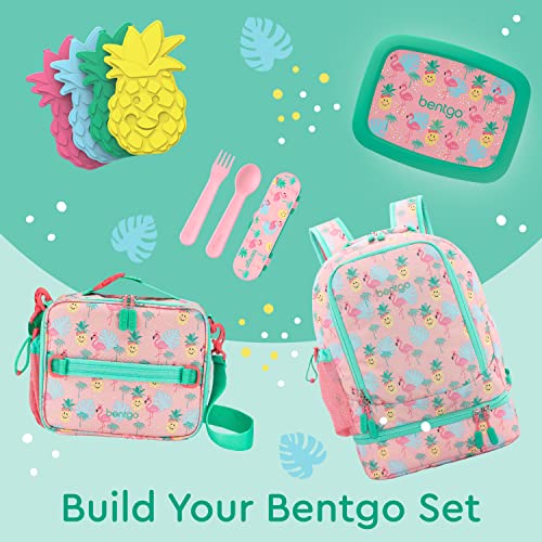 Bentgo Kids 2-in-1 Backpack & Insulated Lunch Bag - Durable 16” Backpack & Lunch Container in Unique Prints for School & Travel - Water Resistant, Padded & Large Compartments (Tropical) - color: Tropical