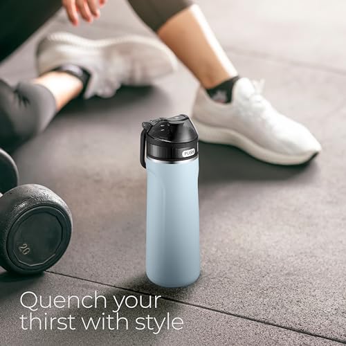 SipX Insulated Water Bottle, Water Bottle with Straw Lid, 18 oz Triple Insulated Stainless Steel, Leakproof, BPA-Free, Slim Durable Metal Bottle for School, Gym & Office, Blue - color: Blue