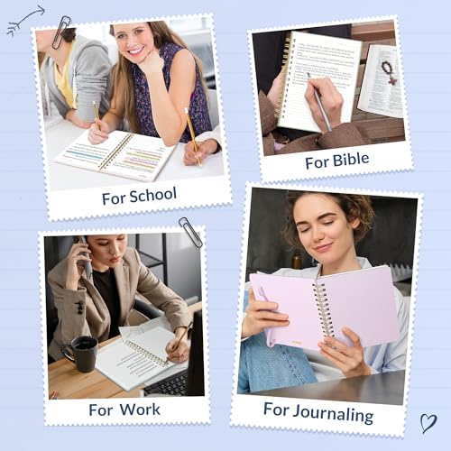 SUNEE Lined Spiral Journal Notebook for Women, 146 Pages College Ruled Hardcover Journaling Notebook for Work, Note Taking and Office School Supplies, A5 - Navy Blue - color: Navy Blue
