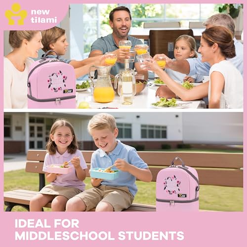 NEW TILAMI Kids Lunch Bag Double Insulated for tilami Rolling Backpack Girls Boys forTravel School Picnic, Blush Bloom - color: Blush Bloom
