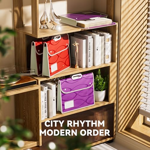 ABC life 2 Pack Plastic File Folder with Handle | Fits Letter/A4, Snap Closure for School, Office, Travel, Tax Documents - Red&Purple - color: Red&purple, size: 2 PACK