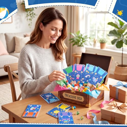 Faccito 24 Pcs Cartoon Girls Mini Notebook English Teacher Party Favors Cute Denim Overalls Small Notepads Pocket Spiral Journal for Birthday Party Supplies Classroom Rewards Gift, 2.4 x 3.9 Inch - style: Teacher