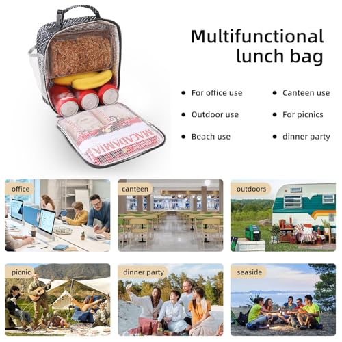 Lovoeo Lunch box Lunch bag for men women Insulated Lunchbox Lunch bags for Work Picnic Travel (Black polka dot) - color: Black polka dot