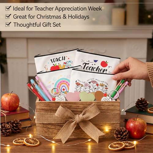 BESARME Teacher Appreciation Gifts Bulk, 16 Pcs Multi Color Large Bags, Pens, Keychains and Bookmarks for Teachers - for Teacher Appreciation Week Christmas Back to School and Retirement