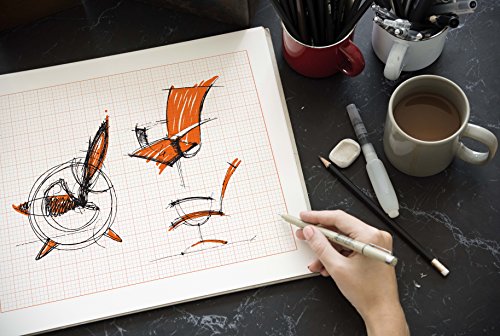 Design Ideation Grid PAD. Removable Sheet. Premium Paper. Smart-Bind Reinforced Lay Flat Binding. Orange Grid. (8.5" X 11") PAD-2550-TS (2 Book Value Pack) - size: 2 PAD VALUE PACK