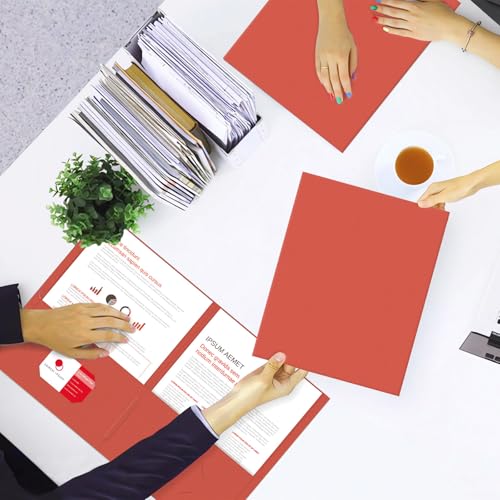 Two Pocket Folders, PANDRI 50 Pack 2 Pocket Folders, Letter Size Paper File Folder for School Office Home Business, Red - color: Red
