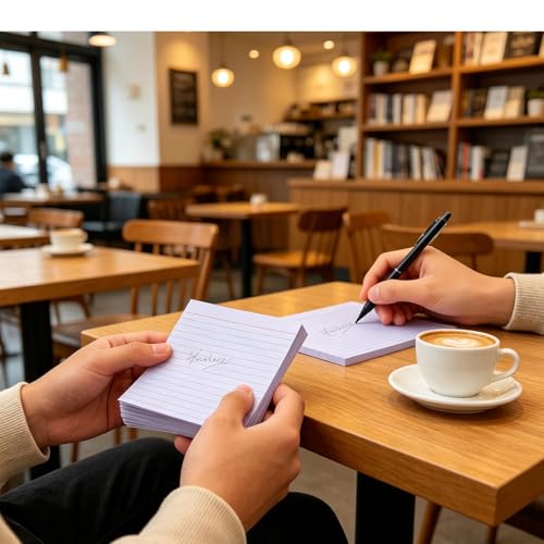 5x7 Purple Index Cards 100 Count, Large Ruled Note Cards with Rings for Creative Notes — 160gsm Heavy Cardstock Lined Flashcards for Vocabulary, Language Learning & Home Filing - color: Purple