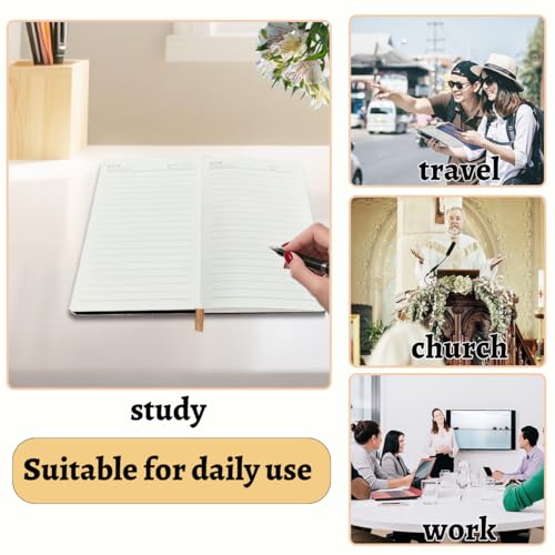 Bow Bible Verse Hard Shell Journal Notebook, Bible Verse Gifts for Women, College Ruled Notebook, Inspirational Hardcover Notebooks, Journals for Writing Note Taking 200 Sheets (5.8 x 8.3) Black - color: Multi 1161
