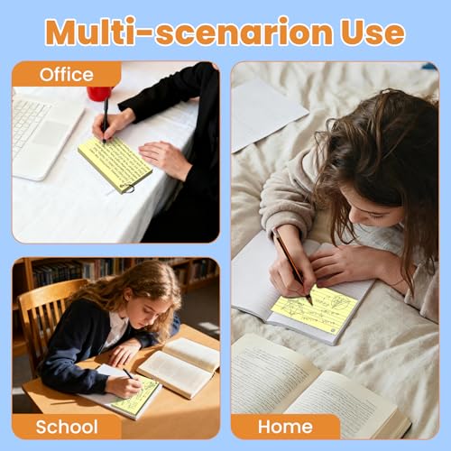 300 Count Yellow Index Cards 3x5 Inch with Ring, Heavy Weight Flash Cards, Note Taking Supplies, Portable Note Cards, Study Flashcards for Students & Teachers, Office Home School Study Supplies - color: Yellow