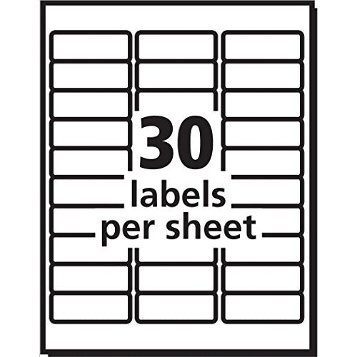 Avery Easy Peel Printable Address Labels with Sure Feed, 1" x 2-5/8" Customizable Stickers, White, 3,000 Blank Mailing Labels, Great for Mailing, Shipping, and More (8460) (Pack of 5) - size: 1 in. X 2-5/8 in. (Pack of 5), style: 3,000 labels