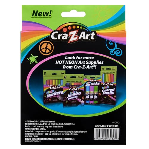 Cra-Z-Art Neon Broadline Markers, 8 Count (10112) - size: 8 Count (Pack of 1)