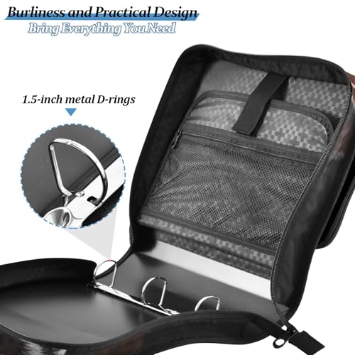 Kcldeci Zipper Binder Organizer 1.5inch 3 ring binder Bag for School and Office Expanding File Folder - color: F1