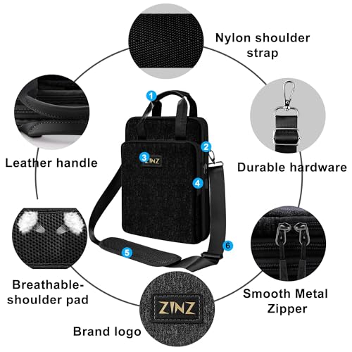 ZINZ Laptop Case 12.9 13 Shoulder Bag, Expandable Handbag with Valuables Compartment Compatible with MacBook Air/Pro/Neo 13" M5/M4/M3/M2/M1, iPad 12.9/13/11, Water-Resistant & Shockproof,B01K01 - color: B01k01, size: 13"