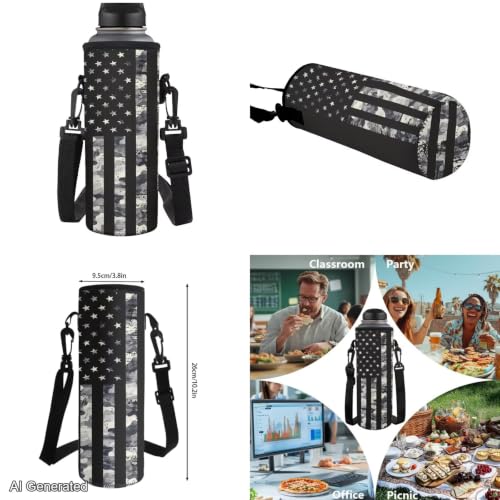 American Flag Camo Backpack and Lunch Box for Boys Backpacks with Lunchbox Water Bottle Pouch Kawaii Pencil Case Girls Bookbag Ages 8-10 for Back to School Teen Elementary Middle High School - color: American Flag Camo