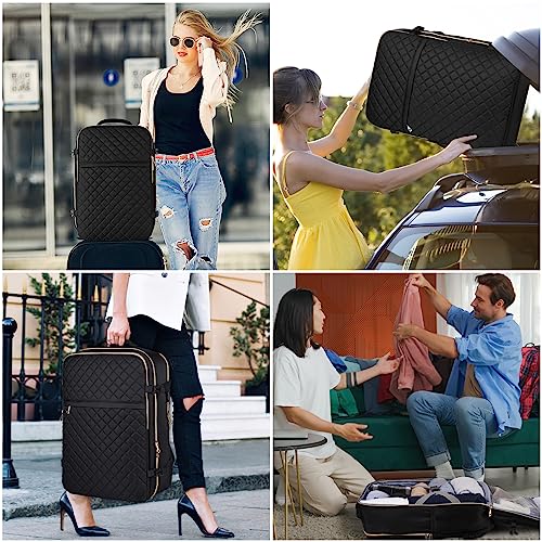 MOMUVO Large Travel Backpack Women, Flight Approved Carry On Backpack with 3 Packing Cubes, Water Resistant Anti-Theft Large Book Bag Fit 18.4 Inch Laptop with USB Charging Port, Black - color: Black-3 Sets, size: 18.4 inch