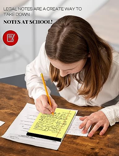 Small Legal Pads 5x8 Yellow 10 Pack Small Note Pads 5x8 College Ruled Yellow Notepads 80 GSM Lined Pads of Paper Notebook for Work Yellow Small Tablets Paper 5x8 Narrow Ruled Legal Pad 30 Sheets/Pad - color: Yellow-10p