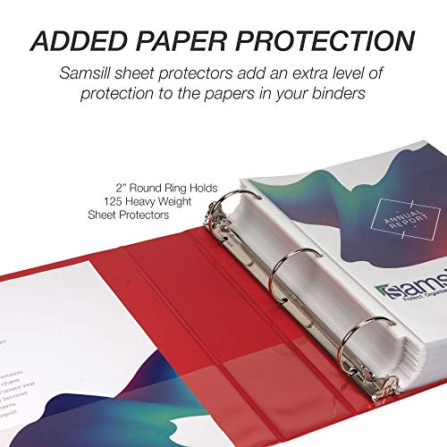 Samsill 2 Inch 3 Ring Binder, Economy Round Ring, Clear View Cover, 425 Sheet Capacity - for School, Home, Office - Ruby Red - color: Red, size: 1-Pack, style: 2-Inch