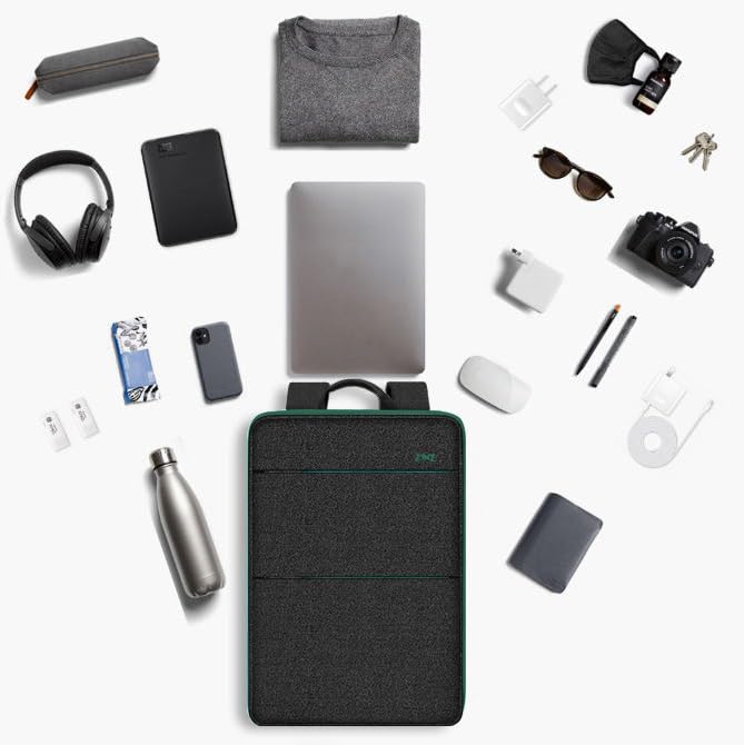 ZINZ Slim & Expandable Laptop Backpack 15 15.6 16 Inch Case, Water Resistant Travel Backpack Compatible with MacBook Pro/Neo 16" 15", Dell XPS 15 16 and Most 15" 15.6" 16" Notebooks,BK01GR01 - color: Bk01gr01, size: 15"-16"
