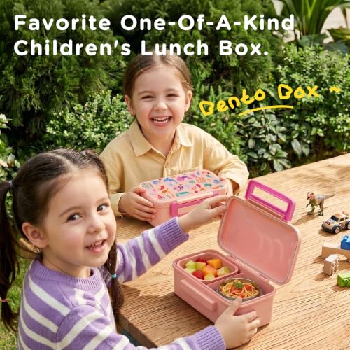 Bento Lunch Box for Kids With 8oz Food Thermo,BPA-Free for School | Lunch Container with 2 Compartments, Insulated Food Jar, Dishwasher Safe, Easy to Clean, Lunch Box for Girls Boys - color: Pink Mermaid1