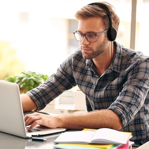Maeline Bulk Classroom Student Headphones On Ear Stereo Headphones Flexible Adjustable Band for Kids Online Learning, Library, School, Airplane, Travel - 3.5mm Plug - 50 Pack - Multi - color: Multi, size: 50 Pack