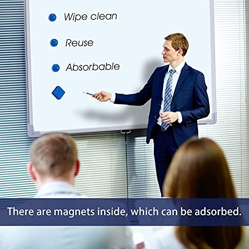 Dry Erase Erasers, 40 Pack Magnetic Whiteboard Dry Erasers | Chalkboard Cleaner Wiper for Kids and Classroom Teacher Supplies Home and Office, Blue - color: 40 Pack-blue