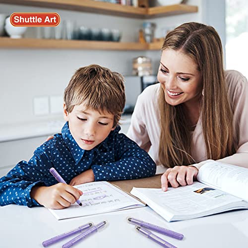 Shuttle Art 5 Pack Purple Gel Highlighters,Bible Highlighters,No Bleed Through, Bible Journaling Supplies,Great for Journaling, Highlighting and Studying - color: Purple