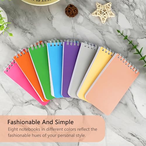 KTOJOY Small Spiral Notebook, 8 Pack, 3" x 5", Mini Pocket Notepad for Work, School, Office, Nurse, Travel