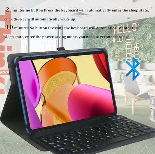 9",9.7",10.1",10.5",10.9",11" Tablet Universal Case with Keyboard, Case with Removable Wireless Bluetooth Keyboard & Pen Holder for iPad, Galaxy and Other 9-11 inch Tablet